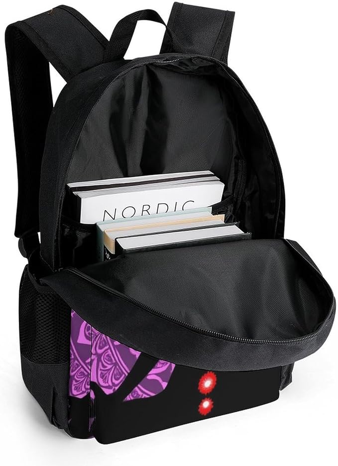 Lightweight Backpack for Gym Travel Bicycle, Big Capacity Multipurpose Anti-Theft Carry On Bag, Seven Chakra Yoga Meditation Lotus Purple Mandala Travel Hiking Bag Day Pack