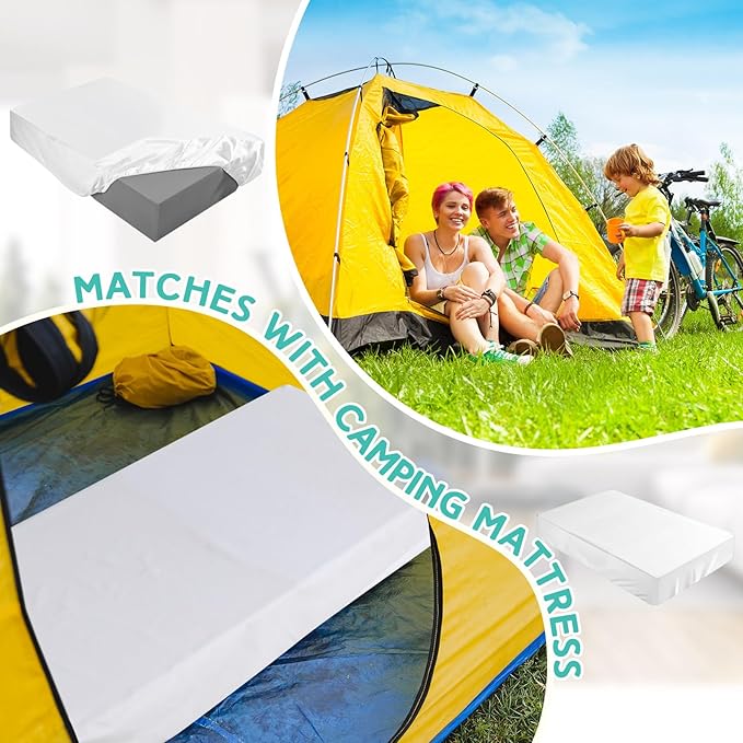 Breling Fitted Sheet (Sheet Only) Compatible with Milliard Trifold Mattress Folding Mattress Fitted Microfiber Bedclothes for Camp Bunk Rvs Bed(White,2 Pcs,Full,4'')