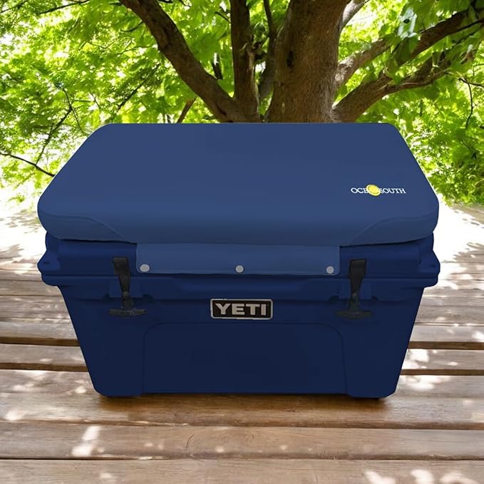 Oceansouth Seat Cushions for Yeti Coolers (Press Stud Fittings) (Dark Gray, YETI 65) Camping yeti seat Cushion Handle Beach Chair ice Box chests and Coolers Foam Cooler Boat Seats