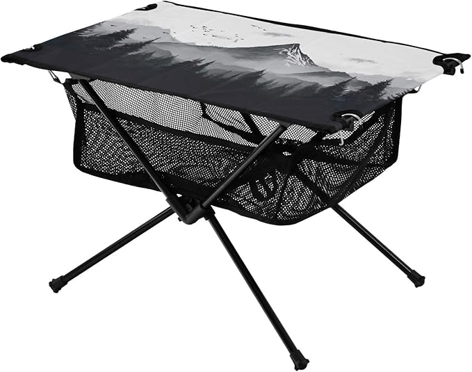 Mount Fuji Portable Folding Camping Table, Compact Lightweight Beach Table with Carrying Bag for Outdoor Picnics, BBQs, Camp