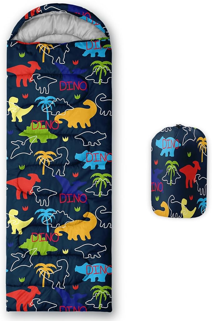 AILONEN Boys Sleeping Bag for Camping,Nautical Anchor,Lightweight & Waterproof,3 Season Warm & Cool Weather,Navy Blue Sleeping Bags for Kids Men Travelling,Outdoors