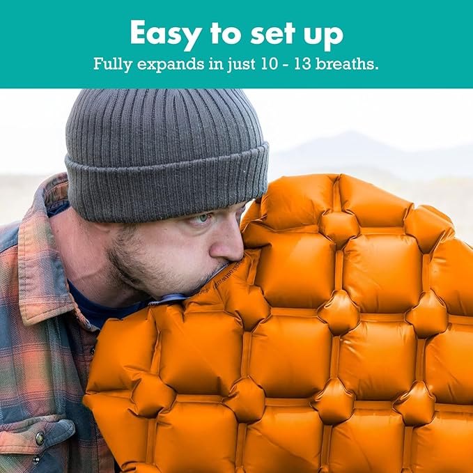 Ultralight Sleeping Mat - Inflatable & Compact Camping Air Mattress for Backpacking, Hiking