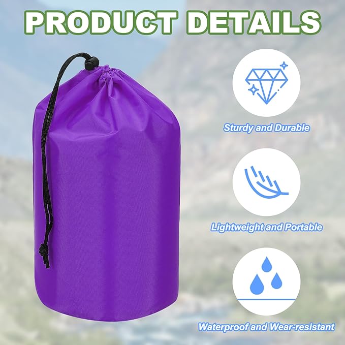 PATIKIL Stuff Sack, Waterproof Outdoor Storage Sack Portable Drawstring Dust Flap Bag Lightweight Sleeping Bag for Camping Hiking Travel
