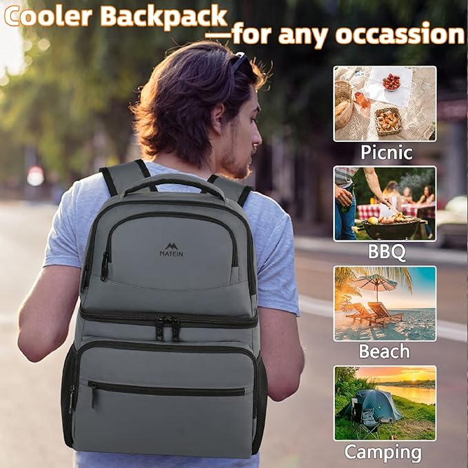 MATEIN Cooler Backpack, 26 Cans Insulated Lunch Backpack, Professional Back Pack for Women, Slim Business Executive Work Backpacks