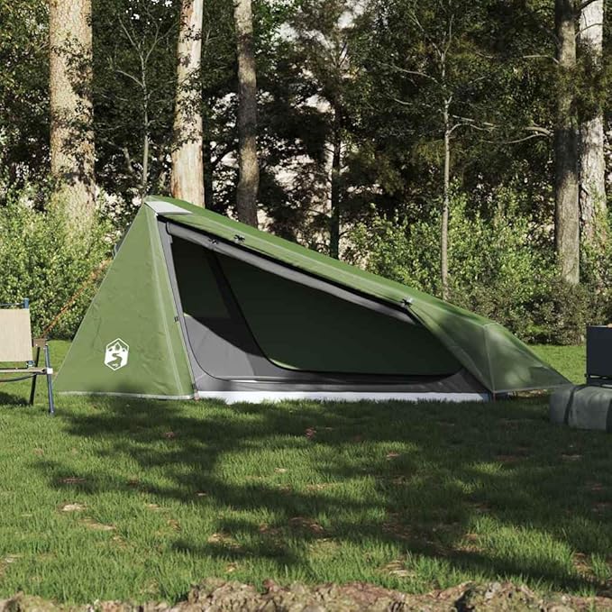 1-Person Tunnel Camping Tent, Waterproof Lightweight Backpacking Tent with Detachable Rainfly, Portable Hike Shelter for Outdoor Traveling, Easy Setup Green