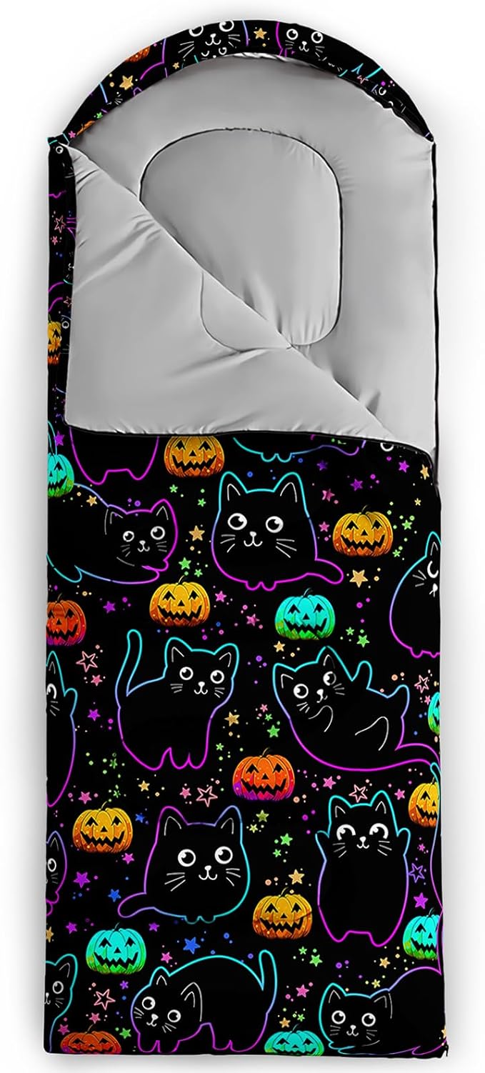 HOSIMA Dear Hunting Pattern Cold Weather Sleeping Bags for Adults,Black Light Weight Sleeping Bags for Kids Adults,WaterProof Sleeping Bags for Outdoors Hiking.