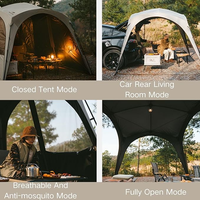 Naturehike Quarter/Hexagonal Camping Tent Canopy Sun Shade,Outdoor Tent for Camping,Fishing,Picnics, Canopy Available with Ground Cloth,Door Curtains (Tent Canopy, Large)