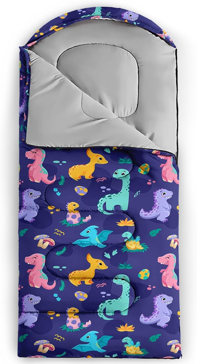 AILONEN Boys Sleeping Bag for Camping,Nautical Anchor,Lightweight & Waterproof,3 Season Warm & Cool Weather,Navy Blue Sleeping Bags for Kids Men Travelling,Outdoors