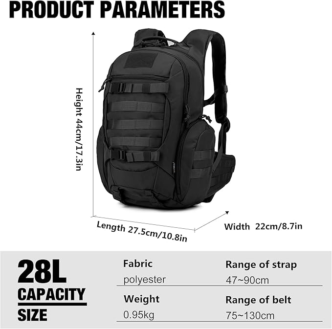 Mardingtop 28L Tactical Backpacks Molle Hiking daypacks for Camping Hiking Military Traveling Motorcycle