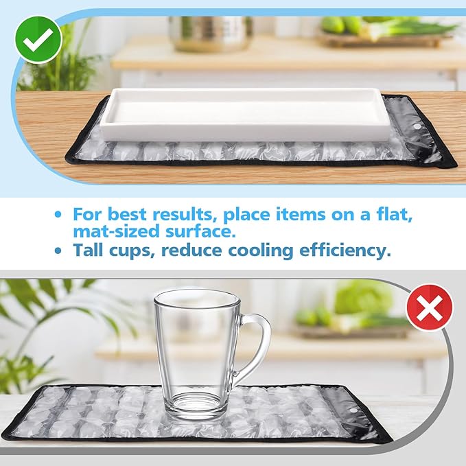 2 Pcs Reusable Cooling Sheet for Keeping Food Fresh Outside Party - Flexible Ice Packs Blankets Keep Meat Cold, Replacement Freezer Mat Chiller for Camping Coolers