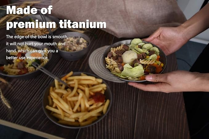 iBasingo 183mm Titanium Trek Plate Dishes Saucer Portable Kitchen Tableware Small Pan Ultralight for Outdoor Travel Backpacking Camping Hiking & Home Everyday Use Ti1109T