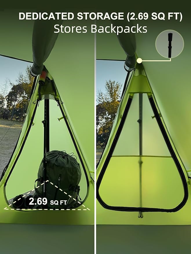 TOMOUNT Ultralight Bivy Tent 15D Nylon Trekking Pole Tent for one Person,Lightweight Backpacking Tent,Waterproof Windproof Tents for Climbing,Camping,Hiking,Trekking