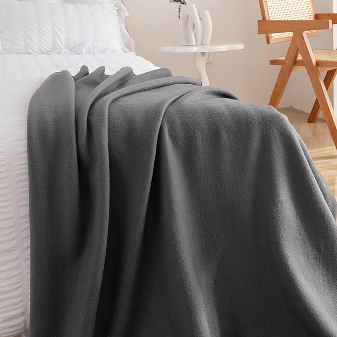 CAI TENG Fleece Throw Blanket Pack of 6 Blankets Bulk for Couch Bed 50x60 Kids Blanket Polar Fleece Fabric Soft Cozy Travel Blankets Lightweight Small Throws Wedding Gifts Yard Dark Grey