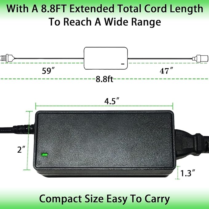 for Coleman Thermoelectric Hot/Cold Cooler, Compatible with Koolatron Mini Fridge. for Camping Home Office Dorm or Vehicle Use Cigarette Lighter Plug Socket Power Supply Cord PS Replace Part