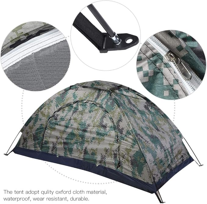 1 Person Lightweight Windproof Instant Backpacking Tent for Hiking, Camping, Fishing, Climbing and Outdoor Adventures