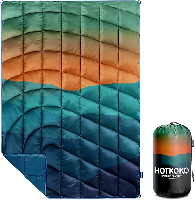 Camping Blanket,Lightweight Puffy Printed Camping Blanket Packable Outdoor Blanket for Camping,Traveling, Stadium, Hiking, Picnics