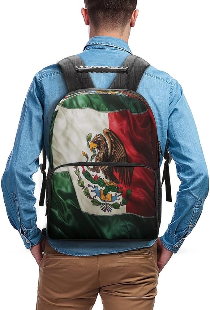 Rucksacks Lightweight Multipurpose Anti-Theft Retro Mexico Flag Shoulder Bag Large Capacity Business Computer Bag With Smooth Zippers