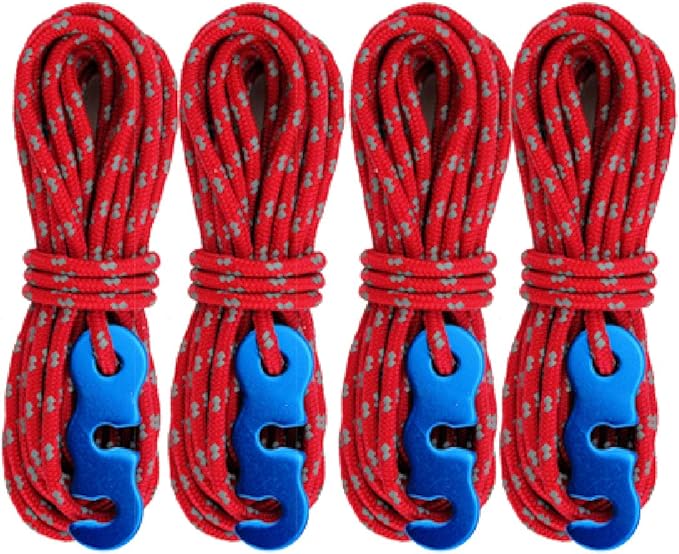 Azarxis Reflective Cord Pack Tent Guyline Rope High-Strength Lightweight with Aluminum Cord Adjuster for Tying Down Tarps, Camping Tent, Outdoor Packaging