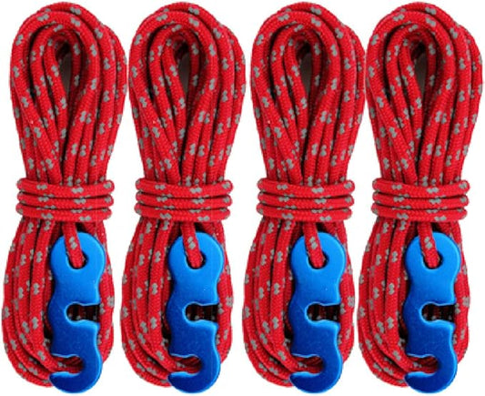 Azarxis Reflective Cord Pack Tent Guyline Rope High-Strength Lightweight with Aluminum Cord Adjuster for Tying Down Tarps, Camping Tent, Outdoor Packaging