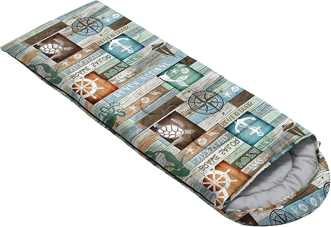 Kids Sleeping Bag for Boys Girls,Bohemian Cowboy Print-Lightweight Warm Portable Outdoor Indoor-Waterproof Cold Weather Resistant Sleeping Bag for Camping Hiking