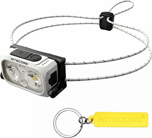 Nitecore NU21 360 Lumen Ultra Lightweight Outdoor Headlamp Dual Beam USB-C Rechargeable Headlight Tag (White)
