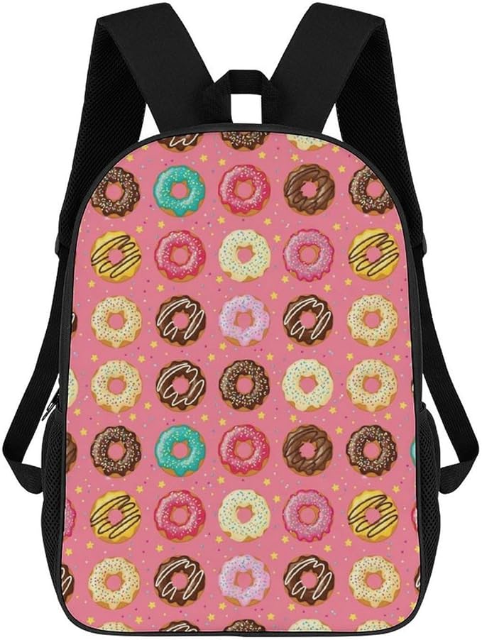 Casual Daypack Cute Pink Doughnut Donut Trekking Travel Hiking with Climbing Shoulder Bag, Shoulder Book Bags