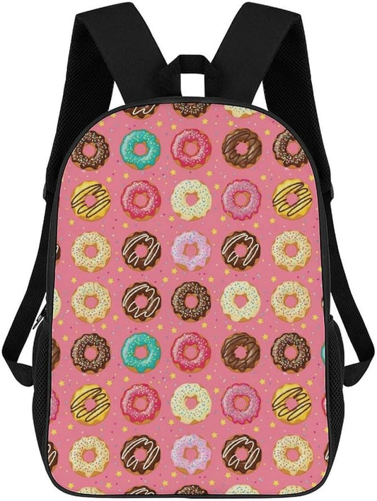 Casual Daypack Cute Pink Doughnut Donut Trekking Travel Hiking with Climbing Shoulder Bag, Shoulder Book Bags
