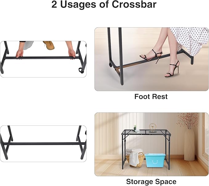 REDCAMP 39 Inch Outdoor Bar Table, 2 Pack Folding Paito Bar Height Table with Waterproof Mesh Top for Balcony, Garden, Hot Tub, Poolside, Indoor, Rectangle Black