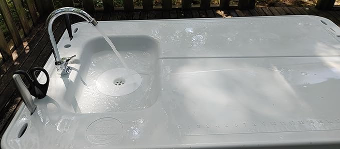 Old Cedar Outfitters Premium, Extra-Large Fish and Game Cleaning Table with Sink and Folding Legs
