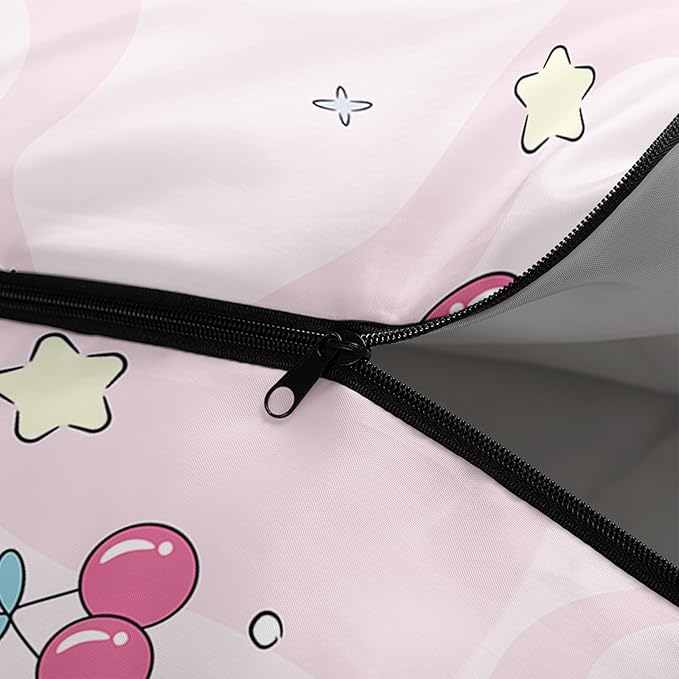 AILONEN Kawaii Puppy Sleeping Bag for Kids Boys Girls,Warm and Cool Weather,Lightweight,Waterproof Backpacking,Cartoon Cute Dog & Duck Animal Themed Blue Sleeping Bag for Camping