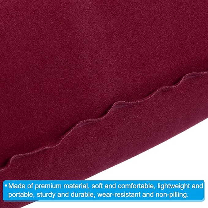PATIKIL Inflatable Pillow, 3 Pack Squared Ultralight Camping Travel Pillow Desk Rest Neck Support for Hiking Backpacking Office, Wine Red