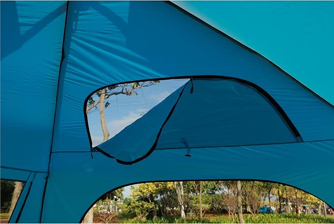 KTT Extra Large Tent 12 Person(A),Awning Family Cabin Tents,2 Rooms,4 Doors and 4 Windows with Mesh,Straight Wall,Waterproof,Double Layer,Big Tent for Outdoor,Picnic,Camping,Family Gathering。