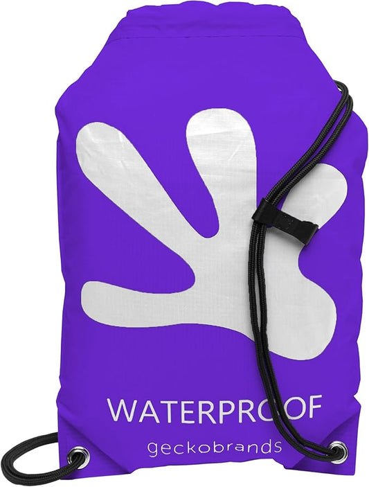 geckobrands Embark 10L Drawstring Backpack – Waterproof, Lightweight Dry Bag for Beach, Hiking, and Light Water Activities