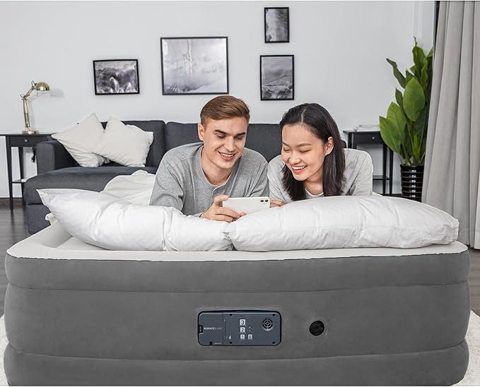 Sealy: AlwayzAire 18" Airbed - Queen - Built-in Comfort Pump, Inflatable Matress, USB Charge, Wave Beam Construction, Adjustable Firmness, Storage Bag