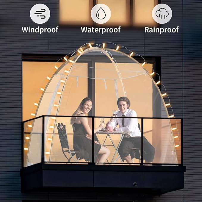 Alvantor Pop Up Bubble Tent,Large Oversize Igloo Screen House,2-3 Person Cold Protection Outdoor Igloo, Winter Tent Snaps Fit 7'x4'x6.5'