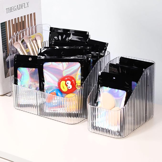 4x6 Inch Black Holographic Mylar Bags, 100Pcs Resealable Foil Zipper Pouches for Gummies, Jewelry Storage, Party Favors, Small Business Packaging