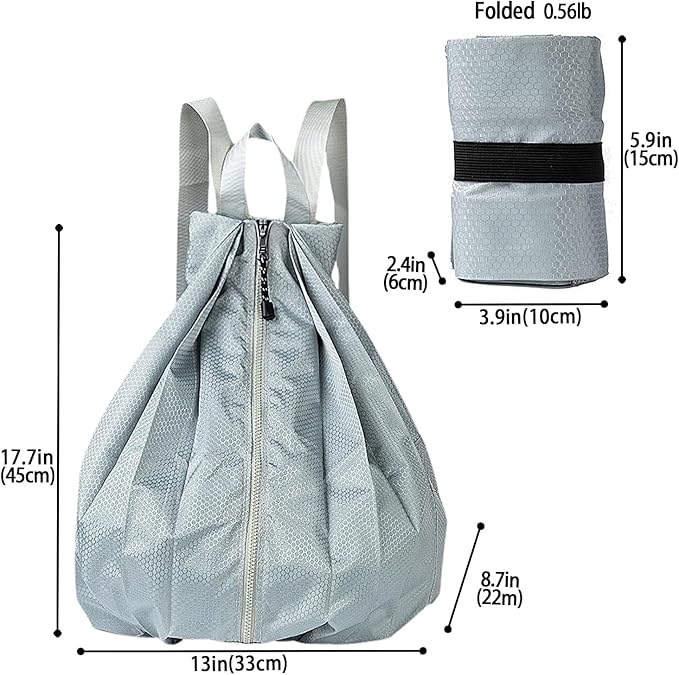 Ultra Lightweight Waterproof Small Hiking Backpack,Packable, Foldable Collapsible for Beach, Camping And Gym,Small Gym Bag, casual daypacks, Travel Backpack, (Light Grey)