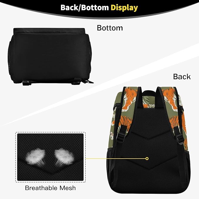 YETTASBIN Leakproof 36 Cans Cooler Backpack for Men Women - Tiger Insulated Backpack Cooler Large Capacity Waterproof Lunch Bag for Hiking, Camping, Beach, Fishing, Work