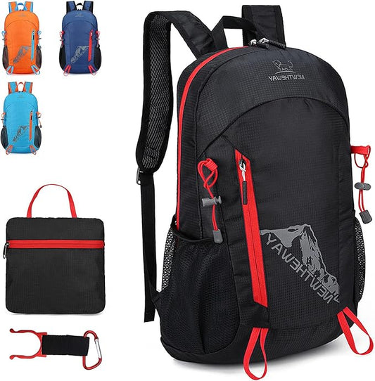 Lywencom Hiking Backpack,20L sports lightweight folding waterproof ultra-light backpack suitable for outdoor camping picnic (black)
