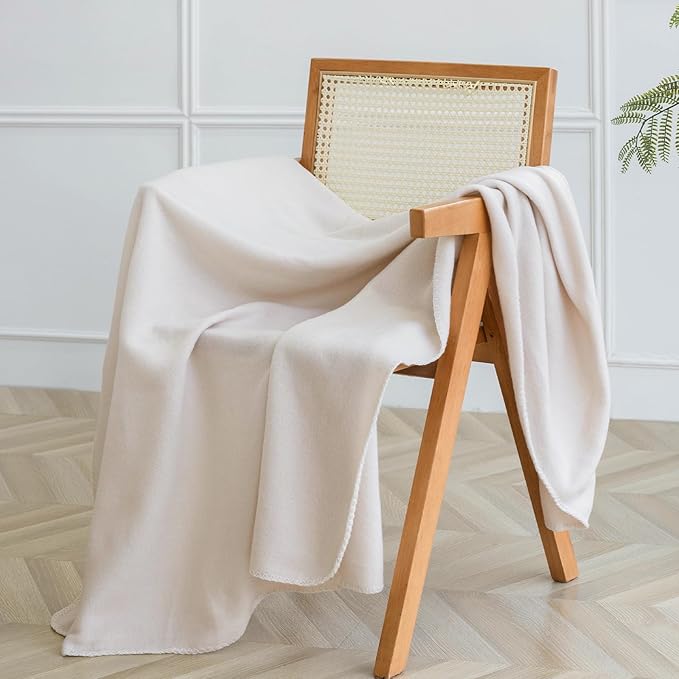 Fleece Throw Blankets 6 Pack Bulk Solid 50 x 60 inch Kids Blanket Lightweight Warm Soft for Pet Cozy Travel Blankets Airplane Small Throws Camping Gifts Cream Pink Room Decor