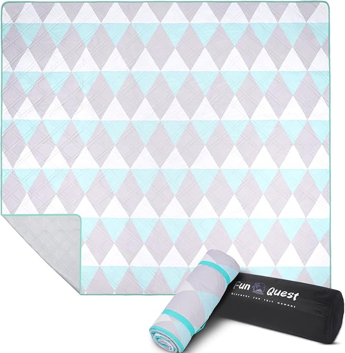 Picnic Blanket Waterproof – Large Sandproof Beach Blanket & Beach Mat, Foldable Machine Washable Outdoor Lawn Blanket, Stadium Blanket & Outside Blankets for Grass, Camping, Park, Travel