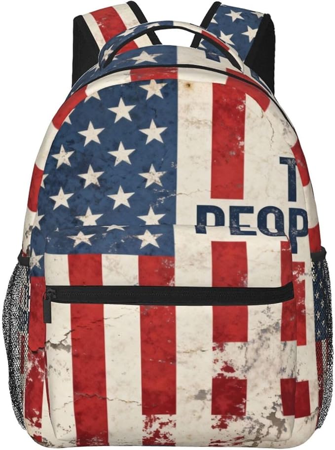 Polyester Daypack Bookbag for Gym Business Bicycle, Large Capacity Multipurpose Anti-Theft Carry On Bag, America 250th Anniversary USA Patriotic Freedom Art Travel Hiking Daypack