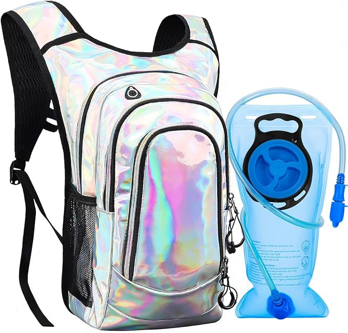Hydration Backpack, Festival Rave Hydration Pack, Water Backpack with 2L Hydration Bladder, Rave Backpack Hydration Pack Hydropack Hydro for Hiking, Biking, Festivals, Raves