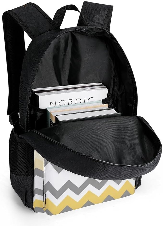 Lightweight Backpack for Gym Travel Bicycle, Big Capacity Multipurpose Anti-Theft Carry On Bag, Yellow Grey Gray Travel Hiking Bag Day Pack