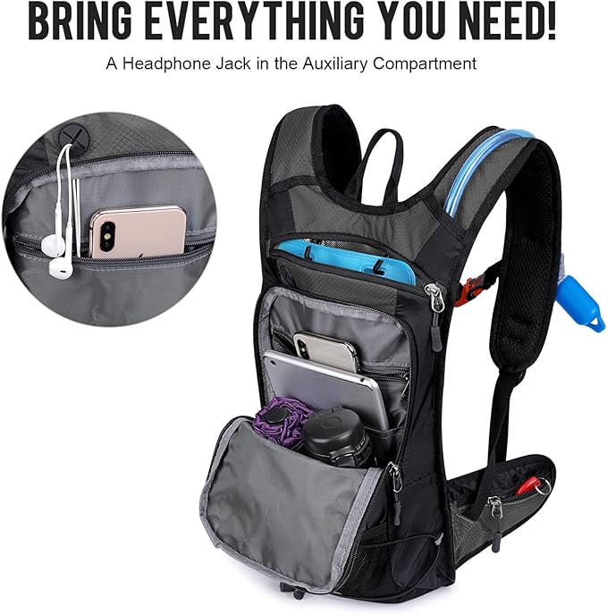 G4Free Insulated Hydration Backpack Pack with 2L BPA Free Bladder for Outdoor Running Hiking Cycling Camping