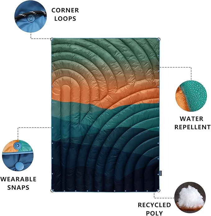 Camping Blanket,Lightweight Puffy Printed Camping Blanket Packable Outdoor Blanket for Camping,Traveling, Stadium, Hiking, Picnics