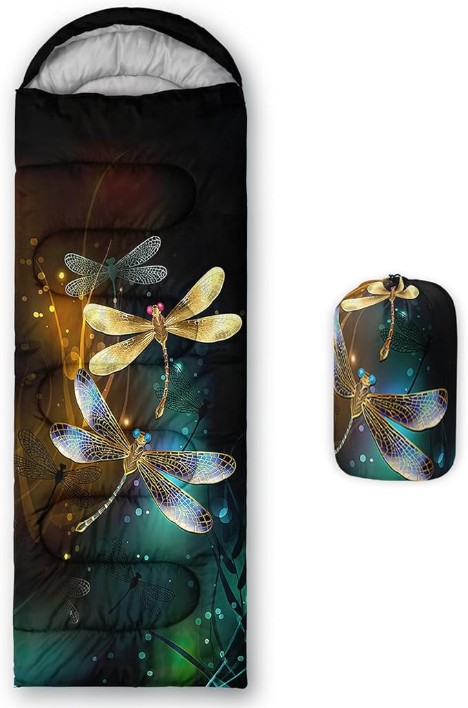 AILONEN Kawaii Puppy Sleeping Bag for Kids Boys Girls,Warm and Cool Weather,Lightweight,Waterproof Backpacking,Cartoon Cute Dog & Duck Animal Themed Blue Sleeping Bag for Camping