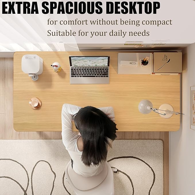 Computer Modern Simple Style Desk for Home Office, 31.5 inch Small Writing Study Corner Work Desk for Bedroom Living Room Natural