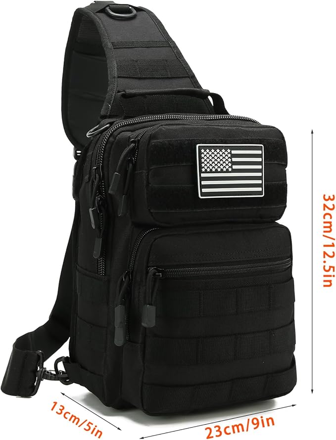 Tactical Sling Bag Small Military EDC Pack Rover Shoulder Sling Pack Molle Crossbody Chest Backpack for Men (Green)