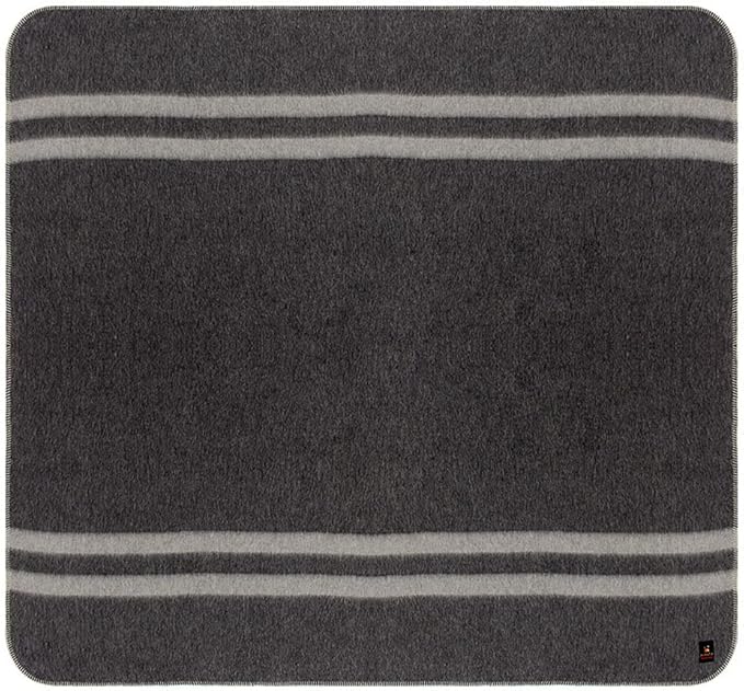 Thick Alpaca Wool Blanket Heavyweight for Camping Outdoors or Using Indoors | Soft Peruvian Alpaca Wool Blankets (Dark Gray -Soft Gray Stripes, King)